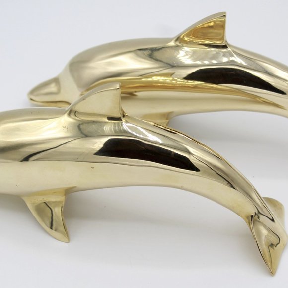 Pair of Dolphin Figurines Statue/Sculpture Beautiful Handcrafted Handmade - Picture 7 of 8